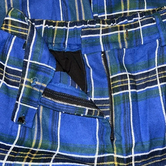 Dressed in Lala Lovers Lane Plaid Wide Leg Trousers in Cobalt Blue - Picture 6 of 6